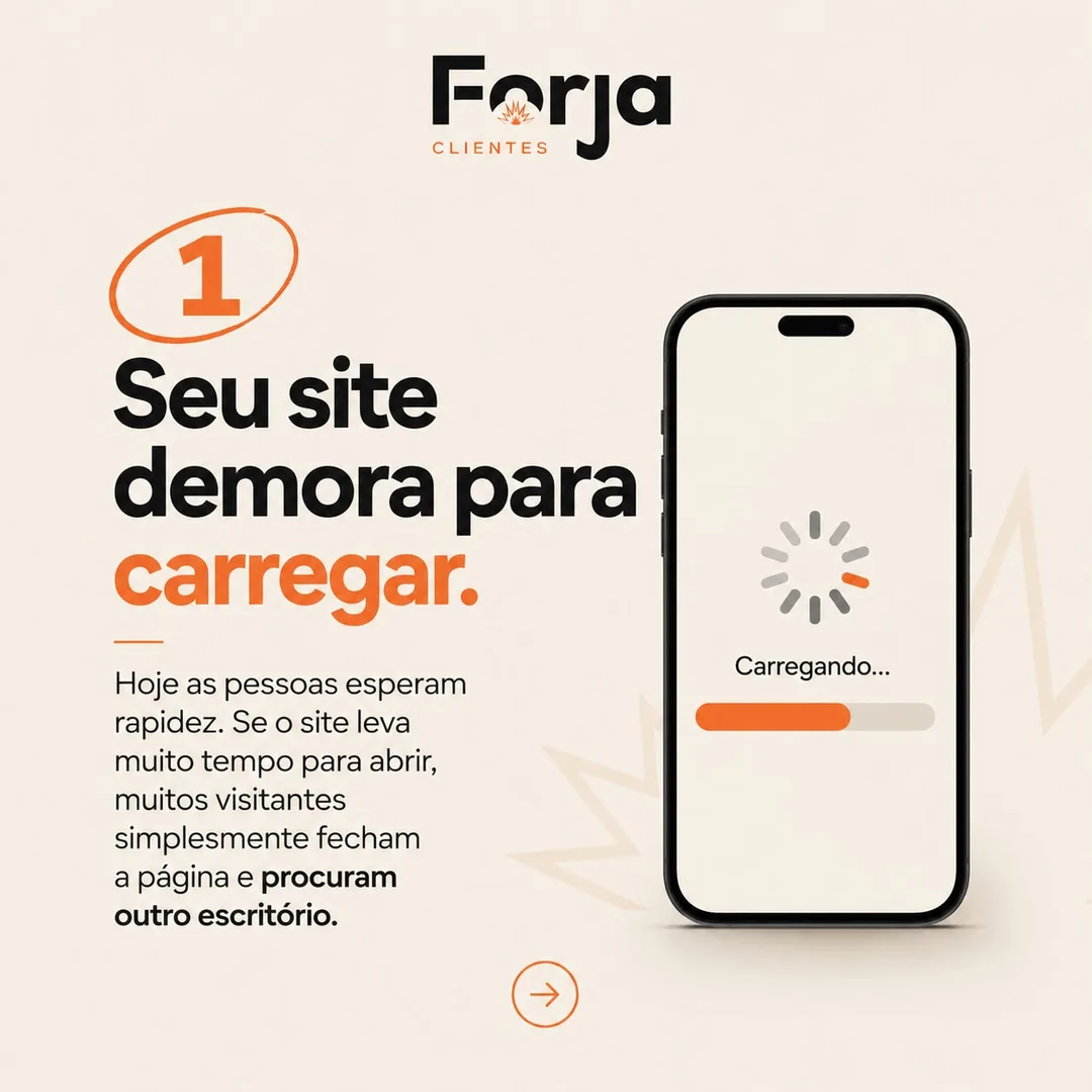 Sinal 1: seu site demora para carregar. Celular mostrando tela de carregamento travada enquanto o visitante espera